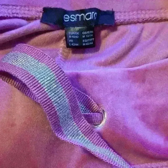 NWOT Esmara Pink Velour NYC Print Comfy Cozy Casual Soft Track Pant Jogger SZ M - Picture 4 of 4